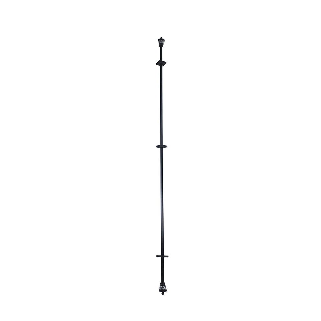 Cortinero metalica 66-120" con soporte 120115 negro / plateado