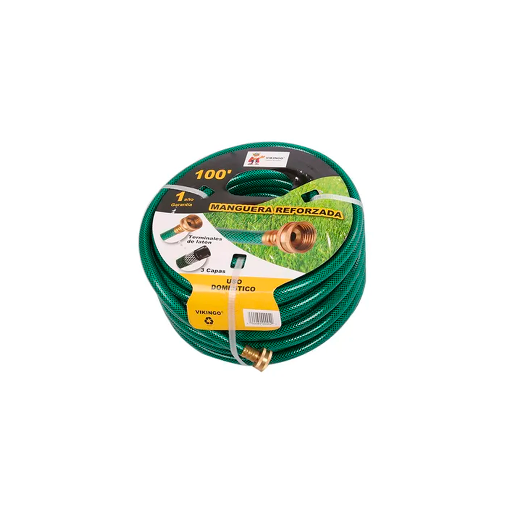 Manguera jardin 100' reforzada vikingo h-gh-100