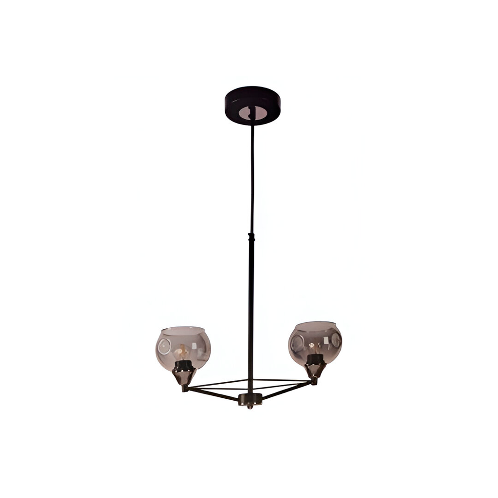 Lampara colgar 2l 60w lumi 22696-2 negro/cromo