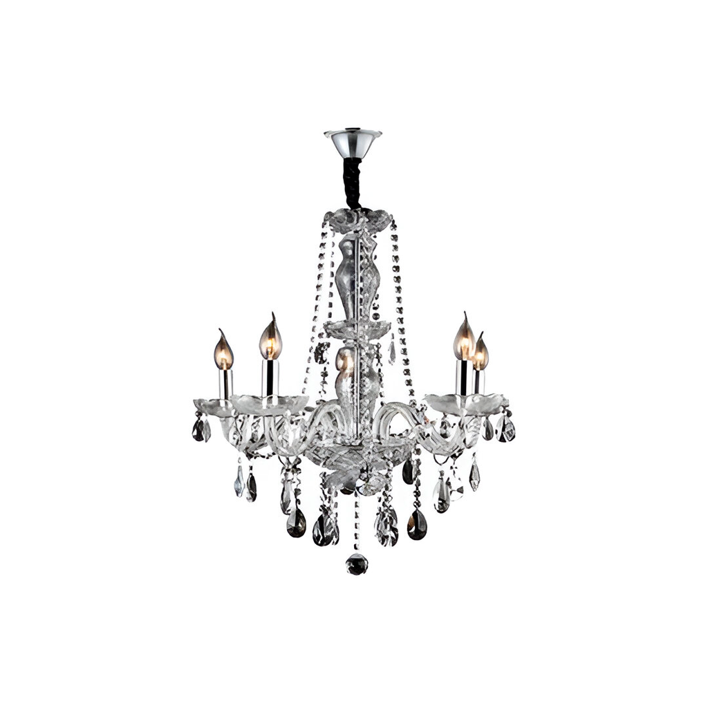 Lampara colgar cristal 5l e14 40w 18047t transparente