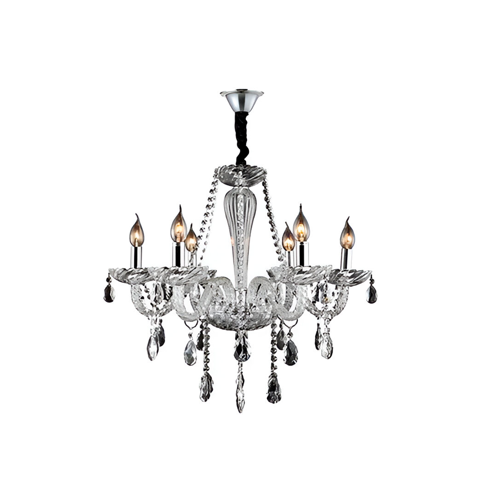 Lampara colgar cristal 6l e14 40w 185tr transparente