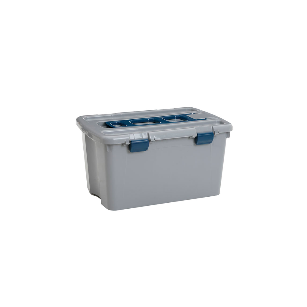 Caja plastica 120-lt con rodos rimax 12173 gris