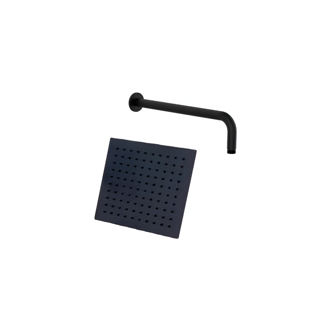 Ducha con brazo 6" boxer 6981-6bk acero inoxidable negro