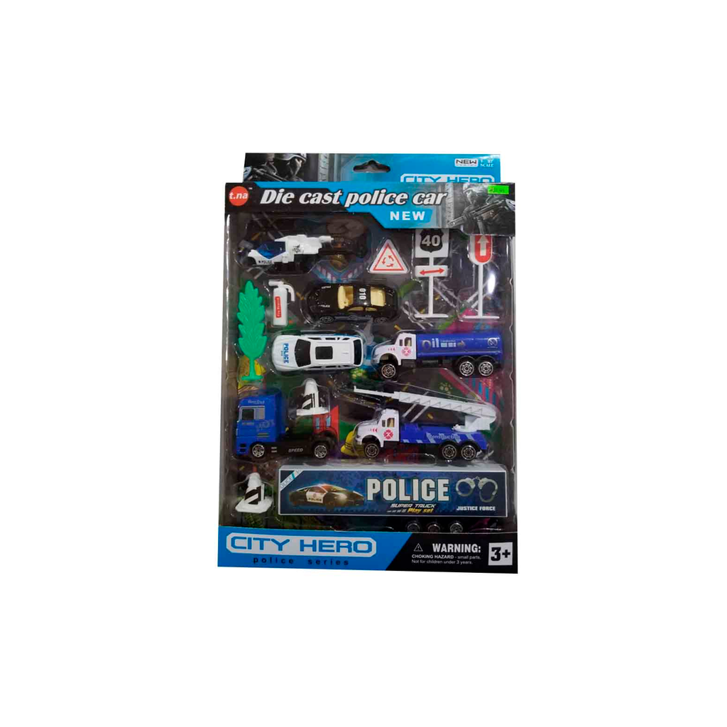 Juguete carro policia 10pcs jq99375/ty792