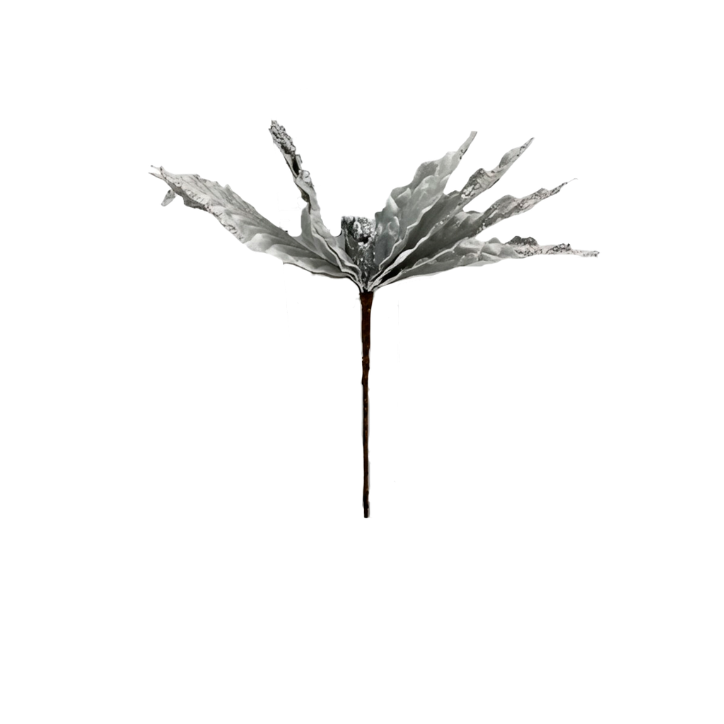 Flor navideña 23cm s23-17s plateado