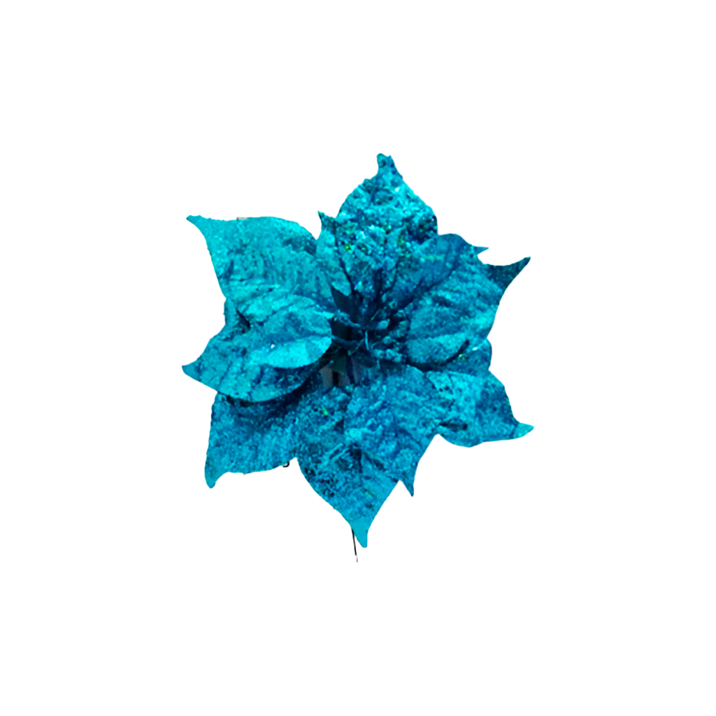 Flor navideña 24cm xh1462389bl azul aqua