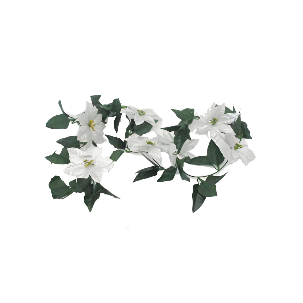 Guirnalda navideña con pascua 190cm blanco