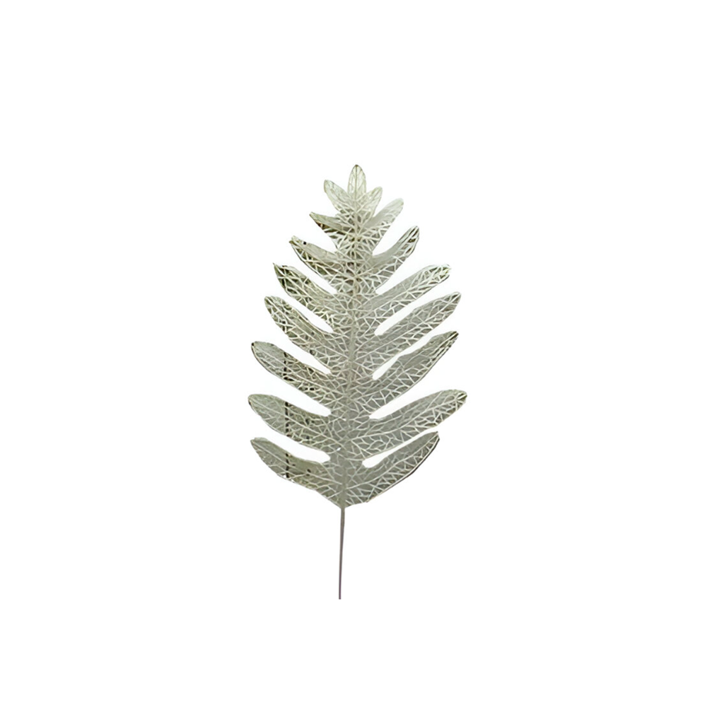 Rama navideña hoja 40cm 2-cs1503-878 blanco