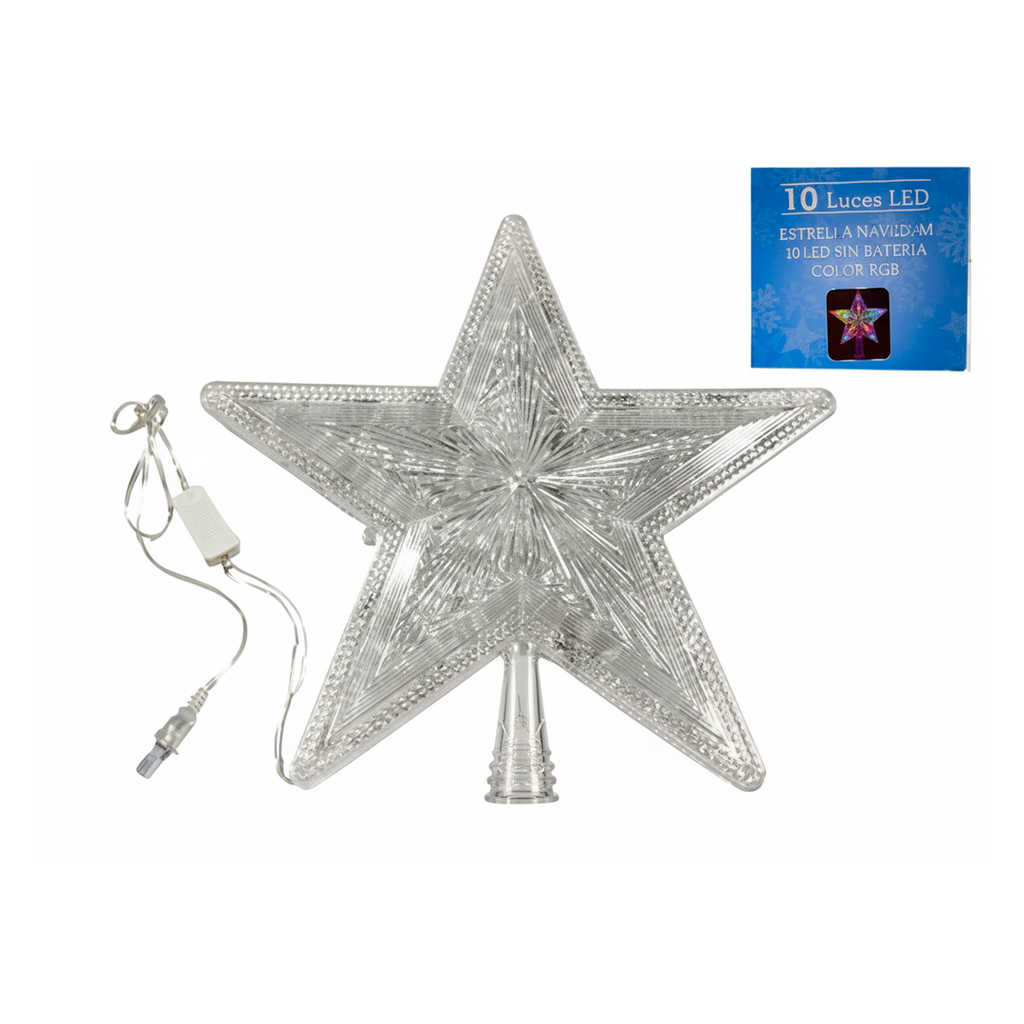 Estrella navideña 30cm 30led 110v blanco calido