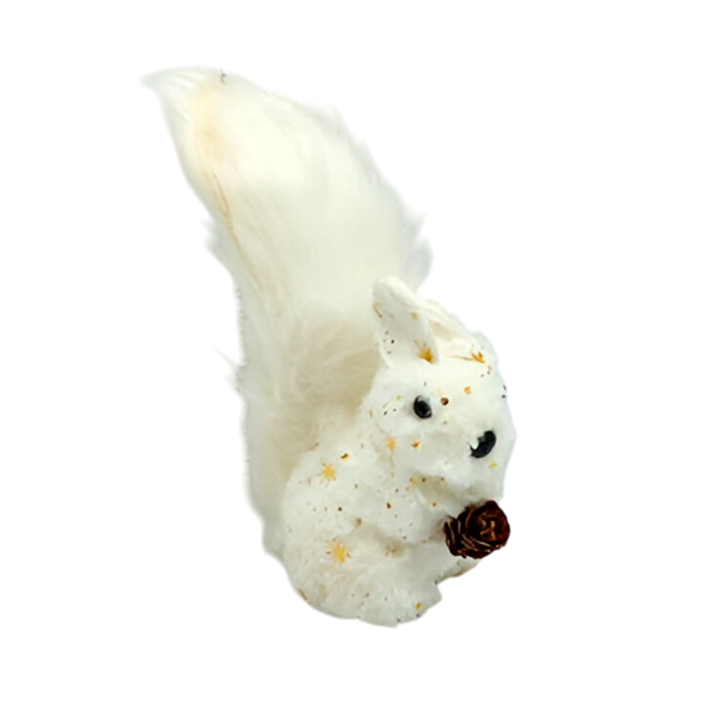 Adorno navideño ardilla 16x8cm cs2103-1083 blanco