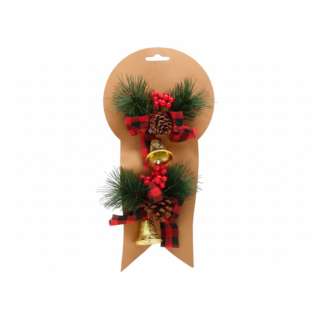 Adorno navideño chongo colgar 2pc 11x10cm rojo