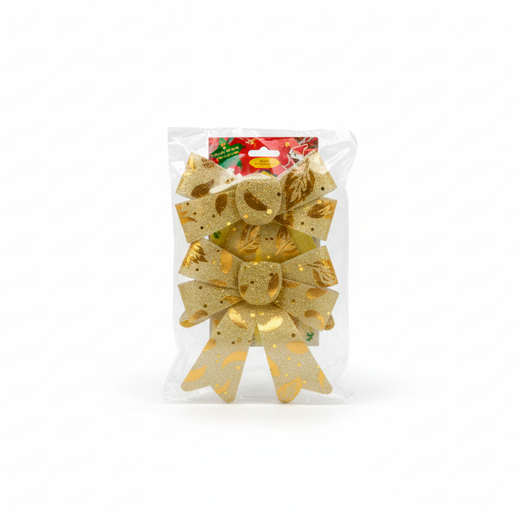 Adorno navideño chongo colgar 2pc 14x19cm dorado