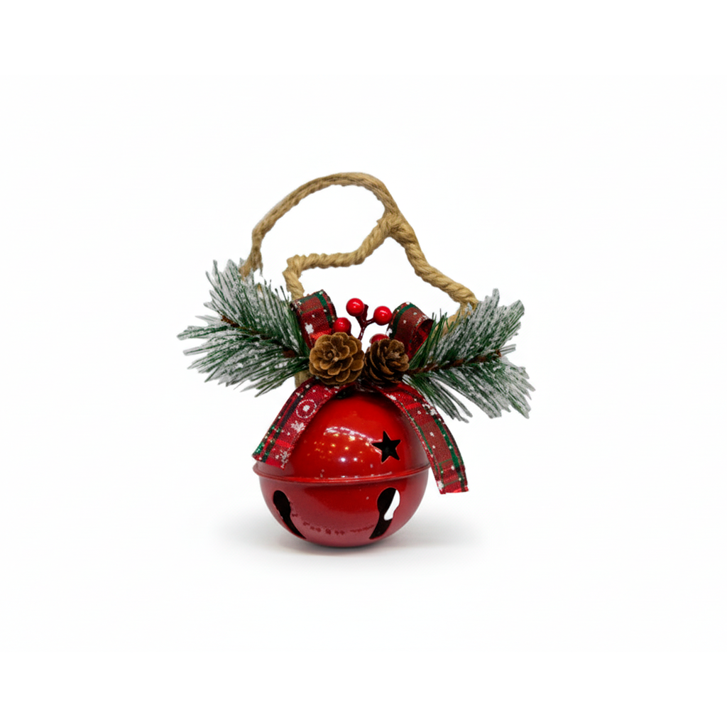 Adorno navideño colgar cascabel 8x15cm 0553 varios colores