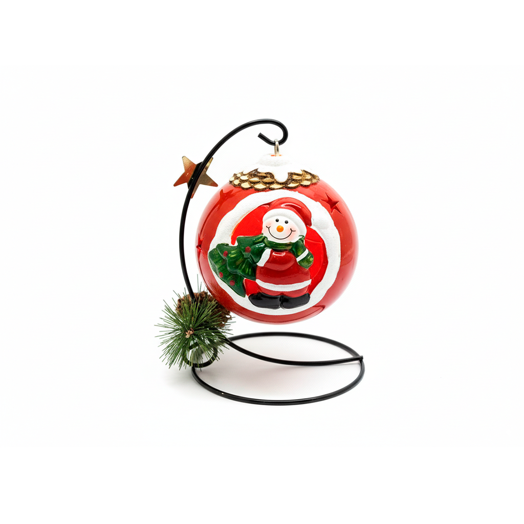 Adorno navideño lampara ceramica 12x11x15.6cm