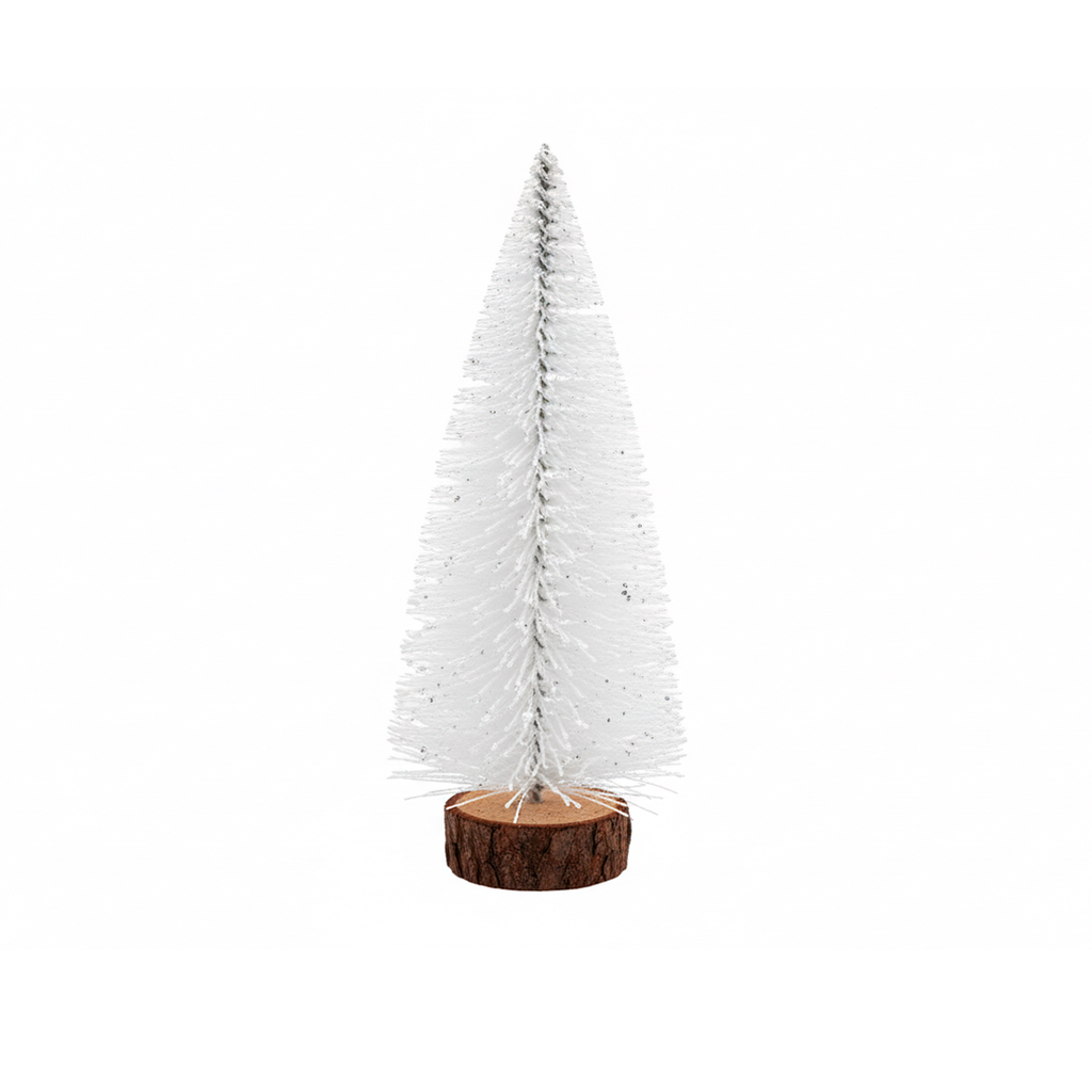 Adorno navideño pino con nieve 15cm blanco