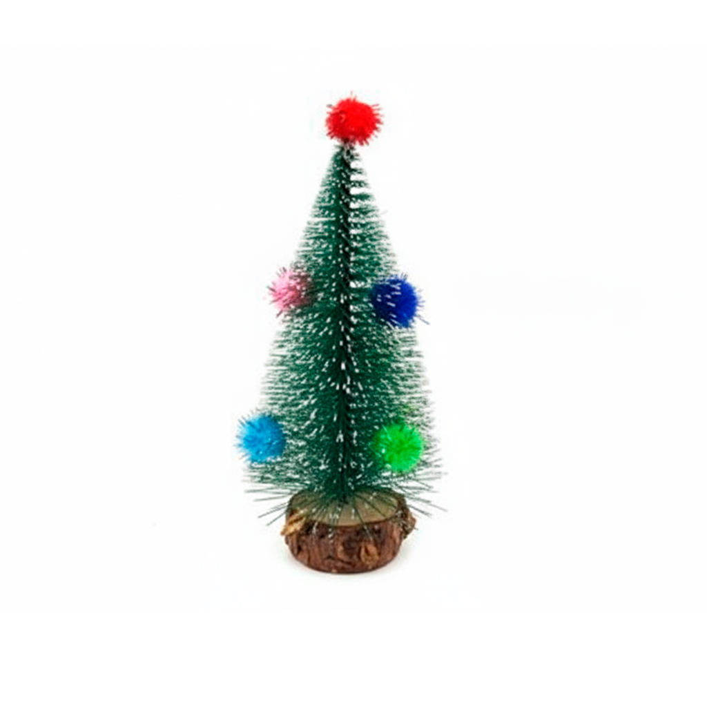 Adorno navideño pino con nieve 15cm verde