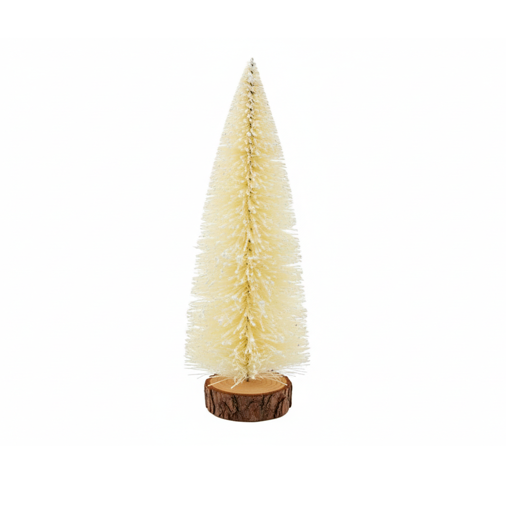 Adorno navideño pino con nieve  20cm d-09-20 beige