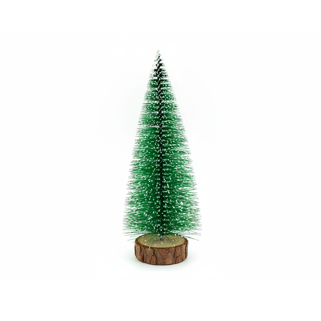 Adorno navideño pino con nieve con luz 24cm verde
