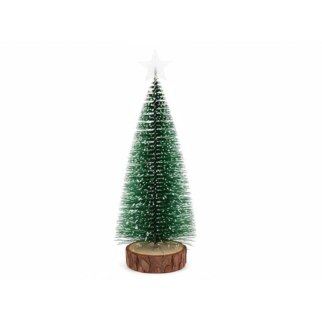 Adorno navideño pino con nieve con luz 34cm verde