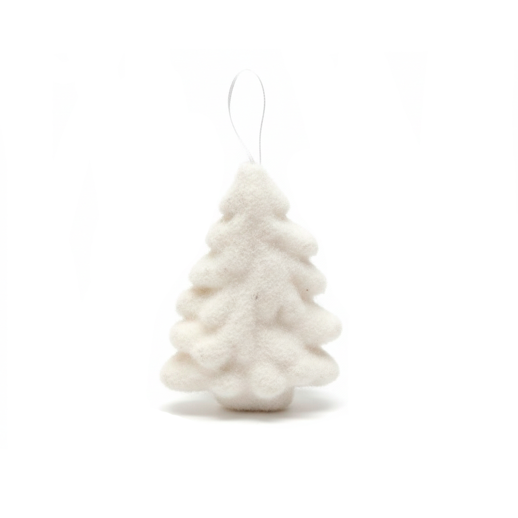 Adorno navideño pino colgar foamy 9.6x6x13cm blanco