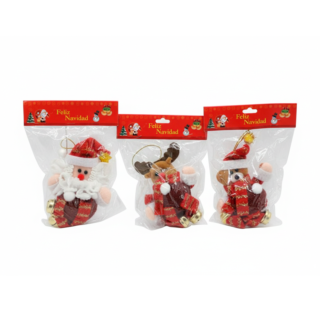 Adorno navideño santa/reno/oso para colgar 23cm varios diseños