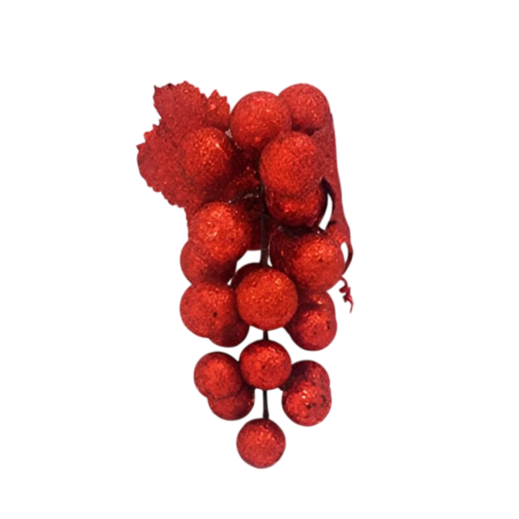 Adorno navideño uvas colgar 20cm xh1462713r rojo