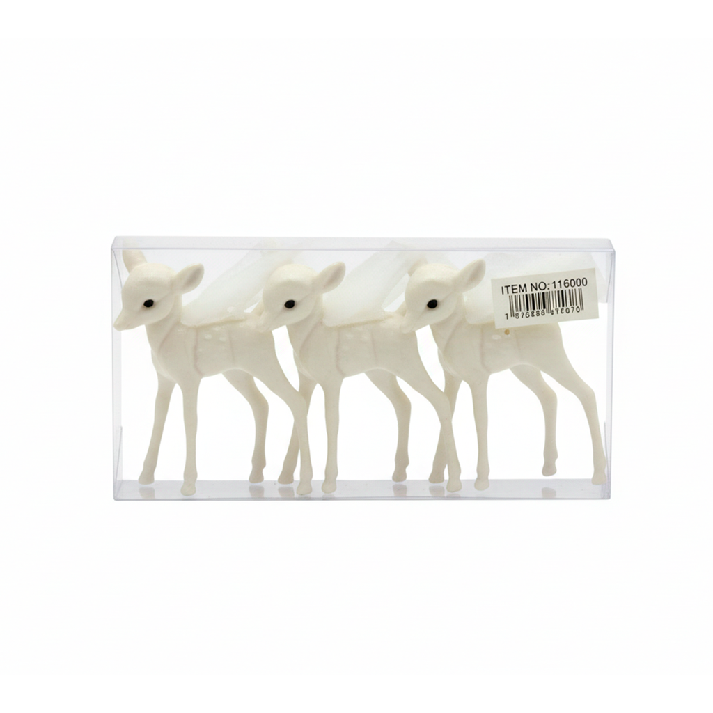 Adorno navideño venado 3pc cb-4149 blanco