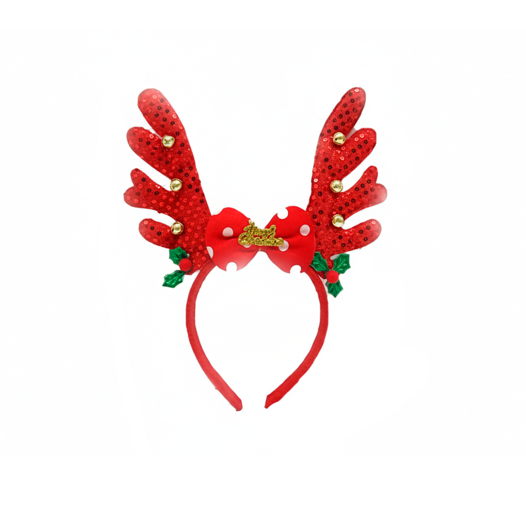 Adorno navideño vincha reno 11x23cm varios colores