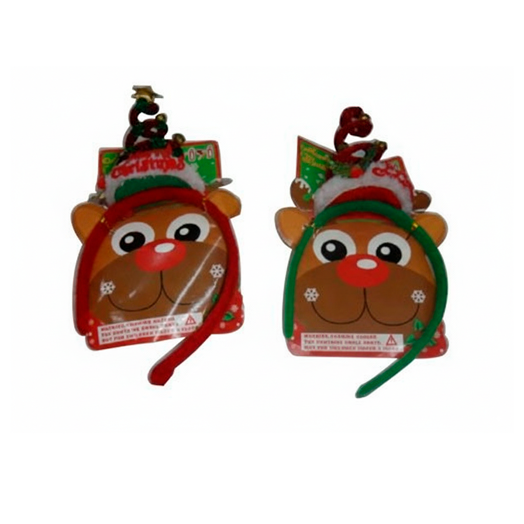 Adorno navideño vincha/pino 24cm varios colores