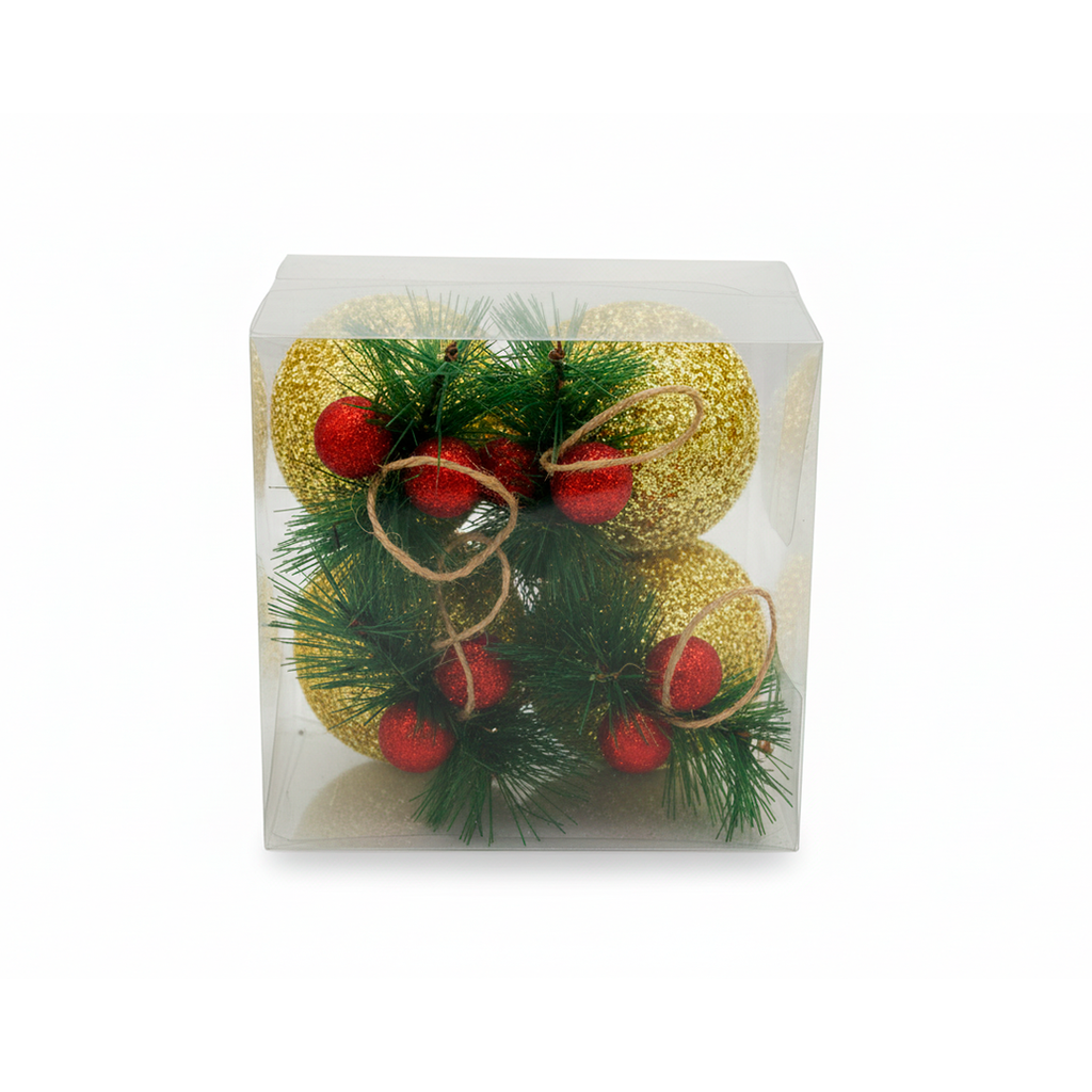 Bola navideña 11cm 4pc sypmqa-1119224 dorado decorativa