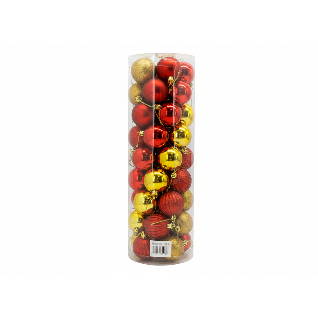 Bola navideña 5cm 45pc syb15-43 rojo/dorado