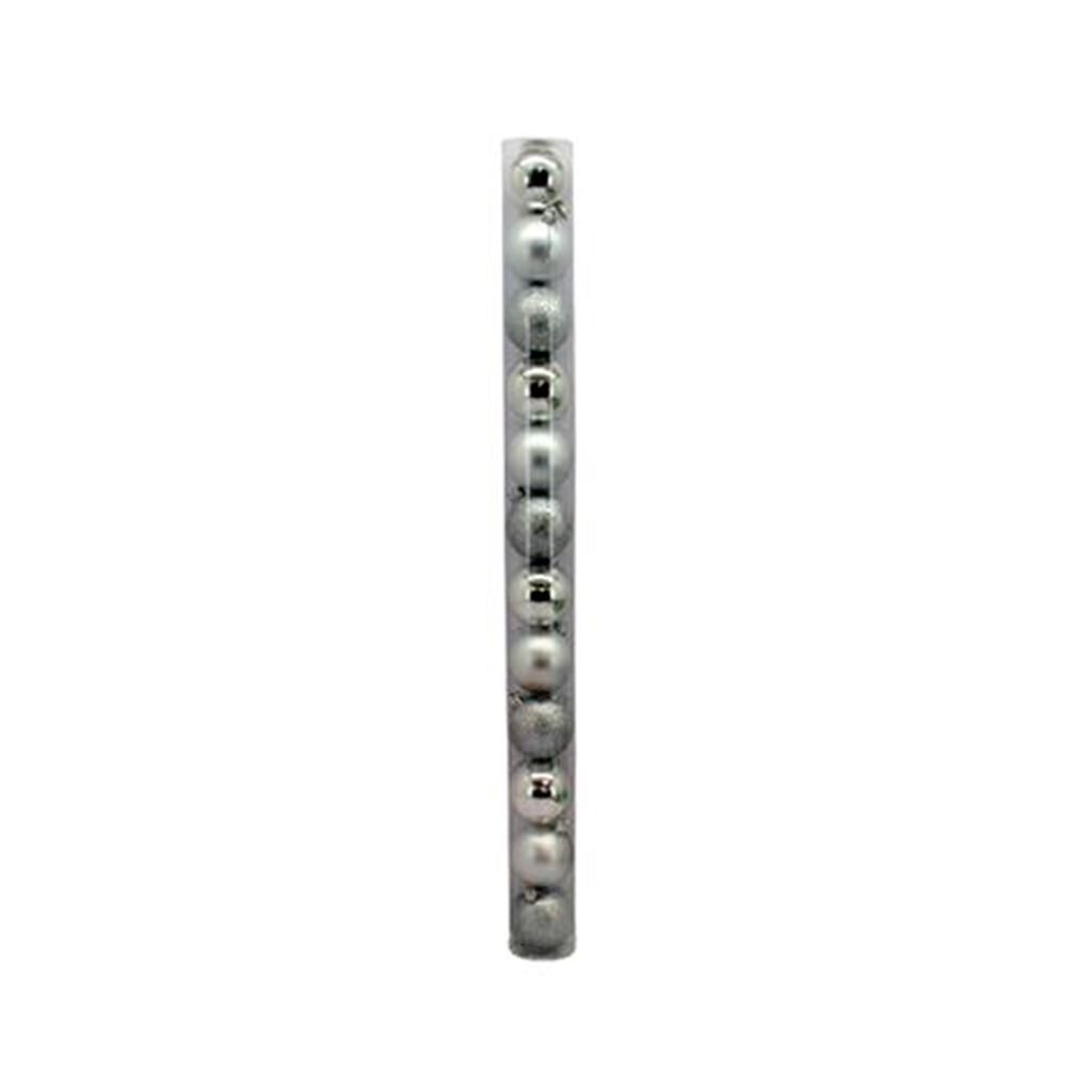 Bola navideña 6cm 12pc plateado brillante escarchado mate