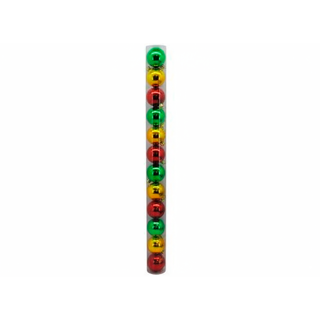 Bola navideña 6cm 12pc rojo/dorado/verde brillante/escuro