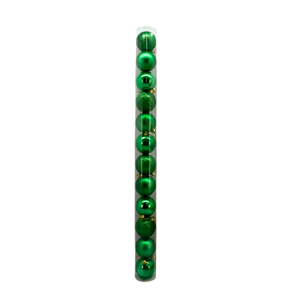 Bola navideña 6cm 12pc verdebrillante escarchado mate