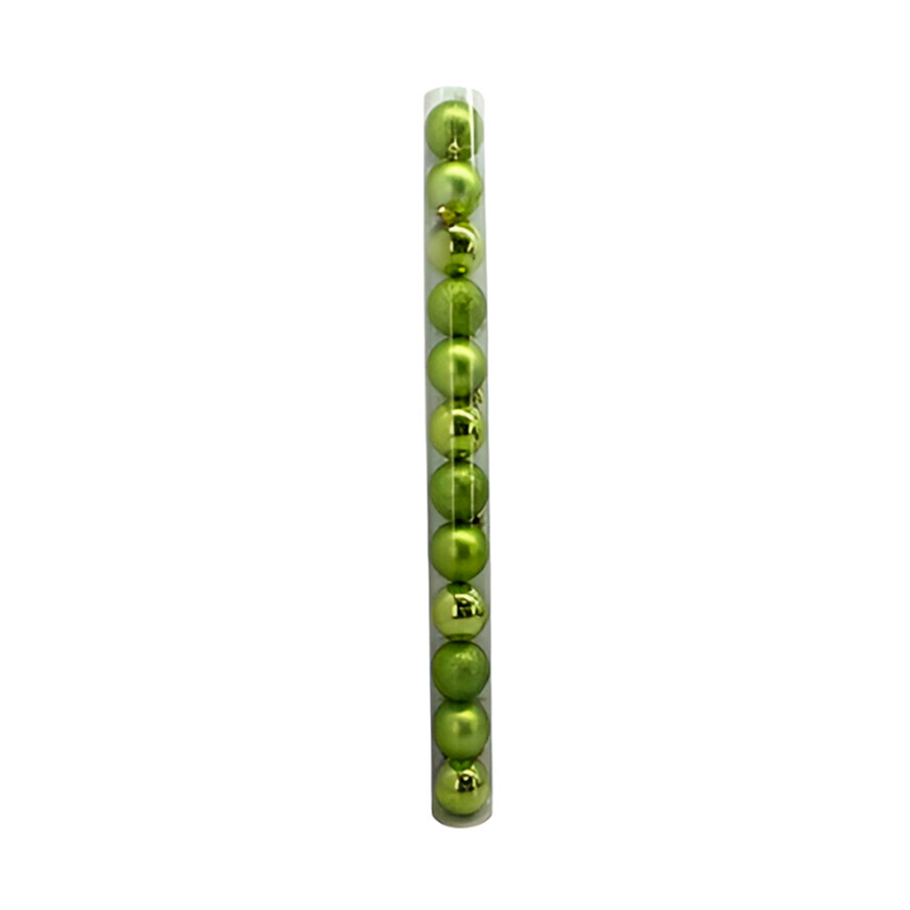 Bola navideña 6cm 12pc verde claro brillante escarchado mate