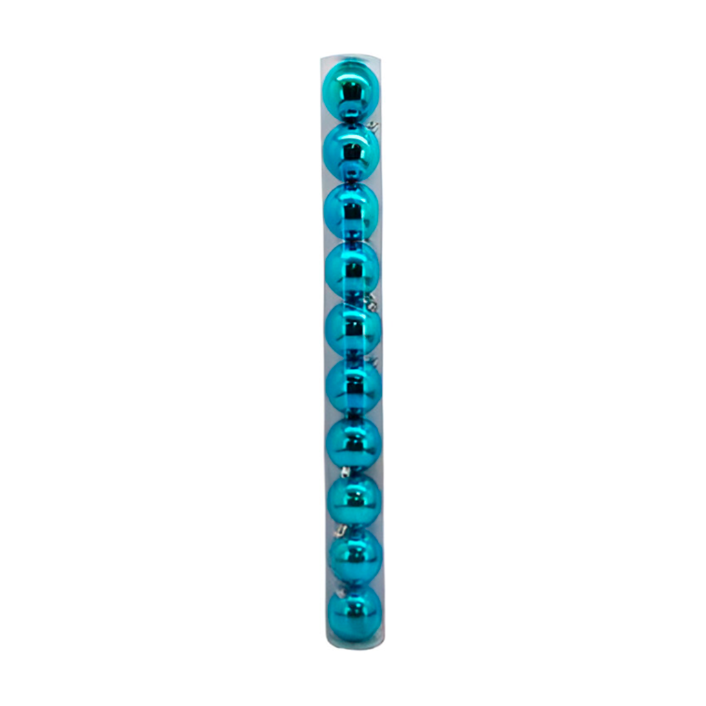 Bola navideña 7cm 12pc aqua brillante