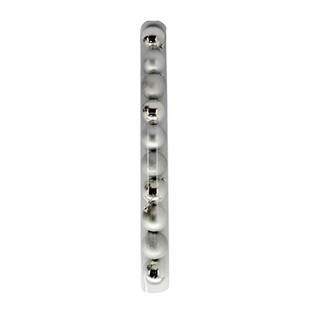 Bola navideña 7cm 12pc plateado brillante escarchado mate