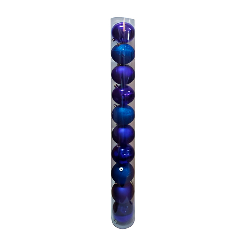 Bola navideña 8cm 12pc azul oscuro brillante escarchado mate sycb20