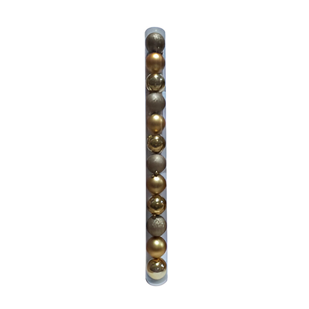 Bola navideña 8cm 12pc dorado brillante escarchado mate sycb20-15