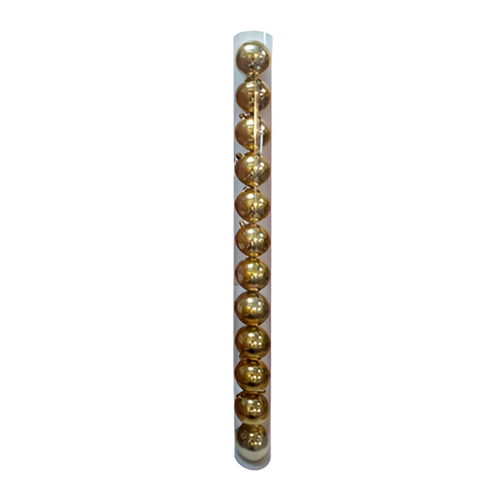 Bola navideña 8cm 12pc dorado brillante sycb20