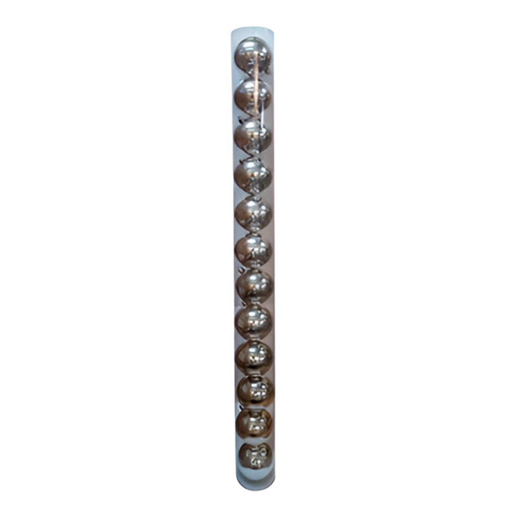 Bola navideña 8cm 12pc plateado brillante sycb20-28