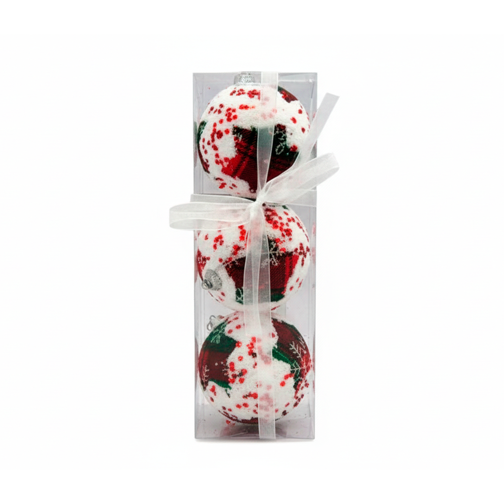 Bola navideña 8cm 3pc 2-lm1704-258 rojo