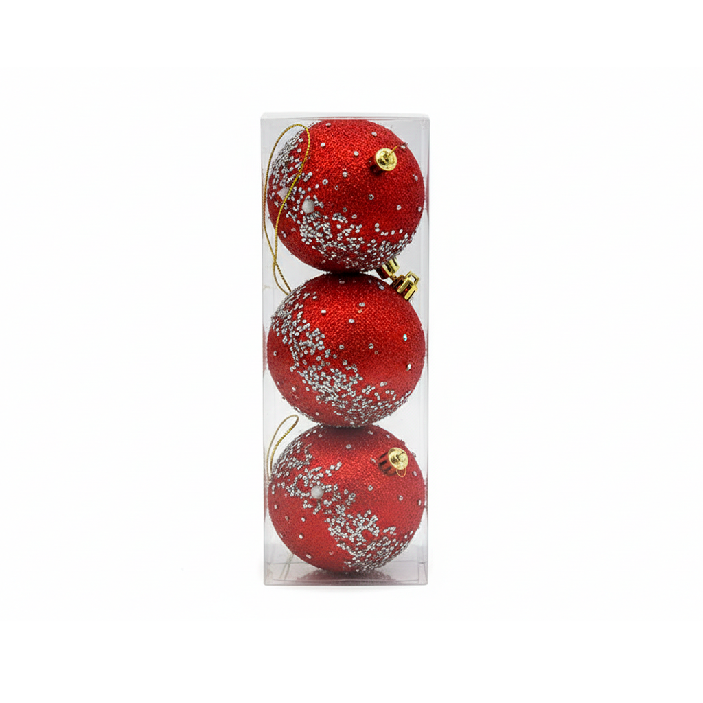 Bola navideña 8cm 3pc sy19stb-059 rojo