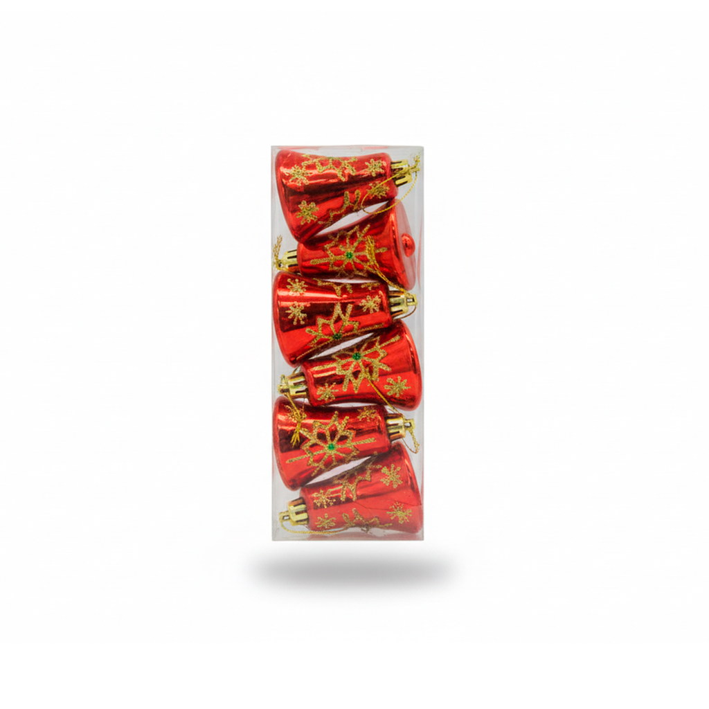 Campana navideña 6pc 5x7cm 2-1200751280 rojo