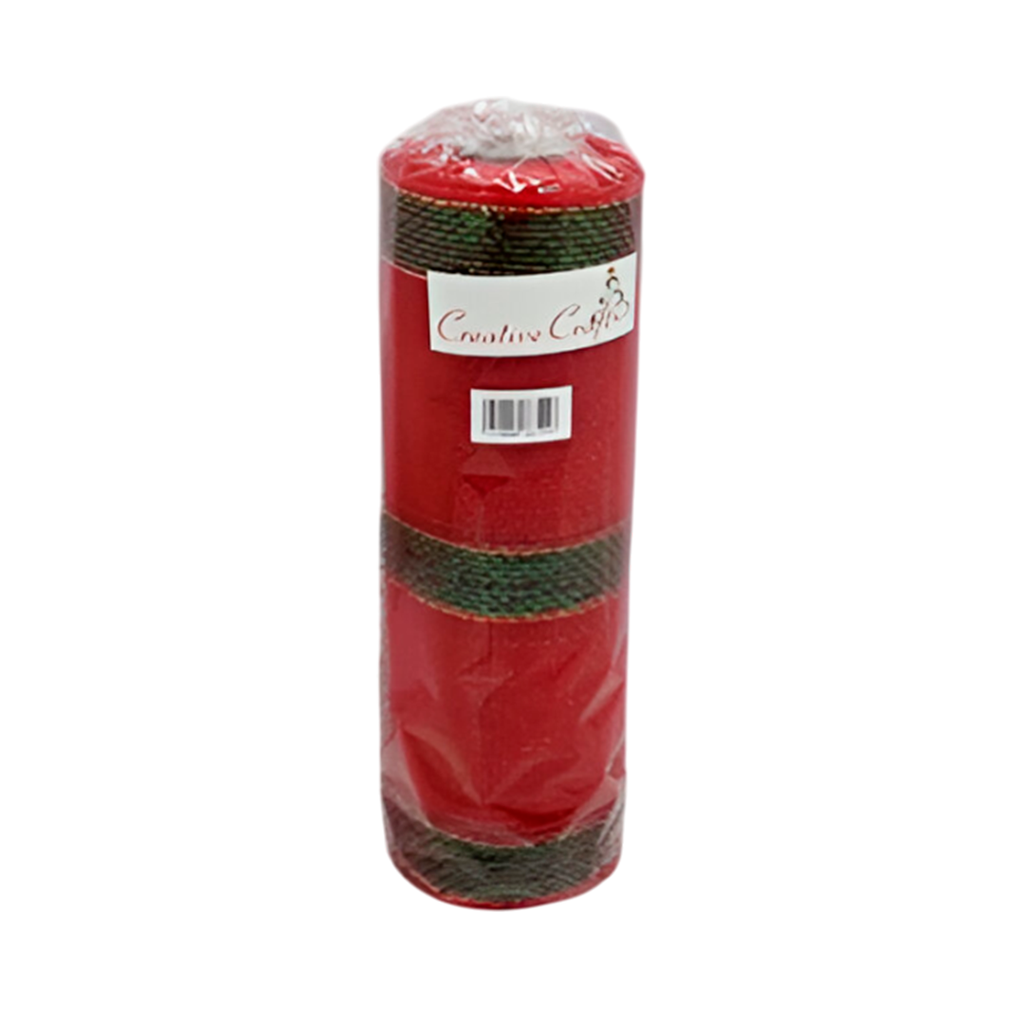 Cinta navideña 25cmx10yd 1439 rojo/verde