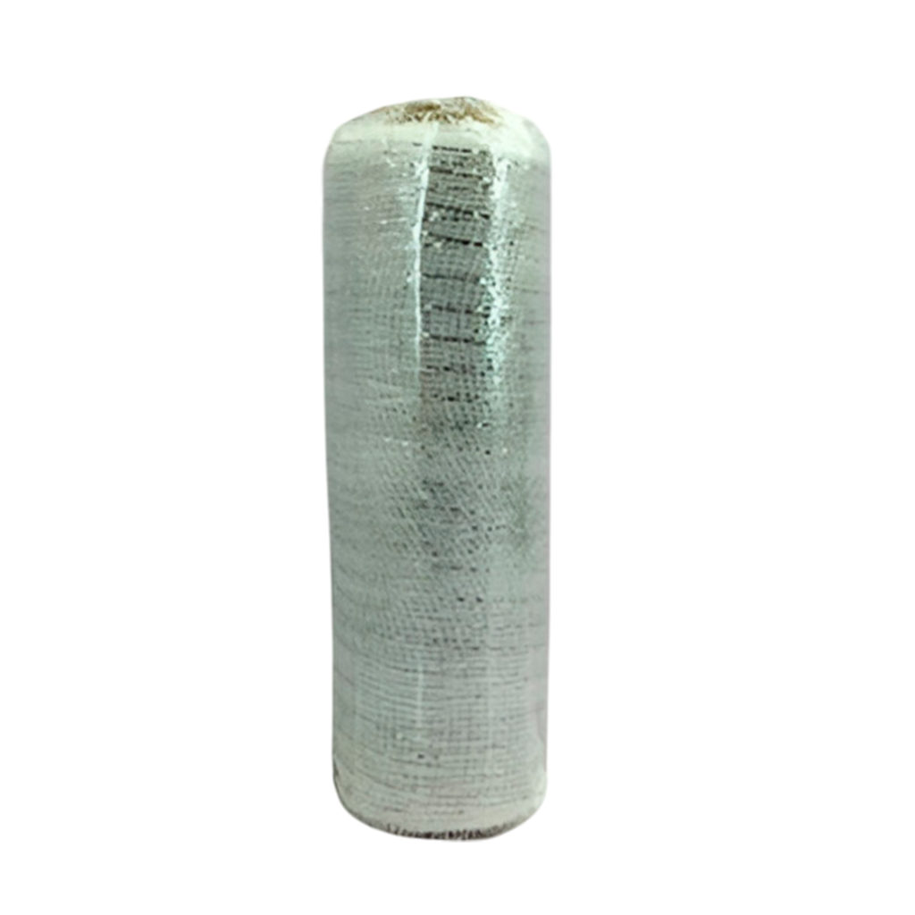 Cinta navideña 25cmx10yd 2-cs1602-1205 blanco/plateado