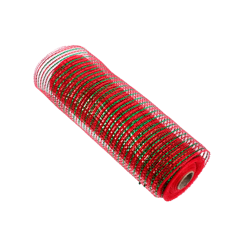 Cinta navideña 25cmx10yd 2-cs1602-1215 rojo/verde
