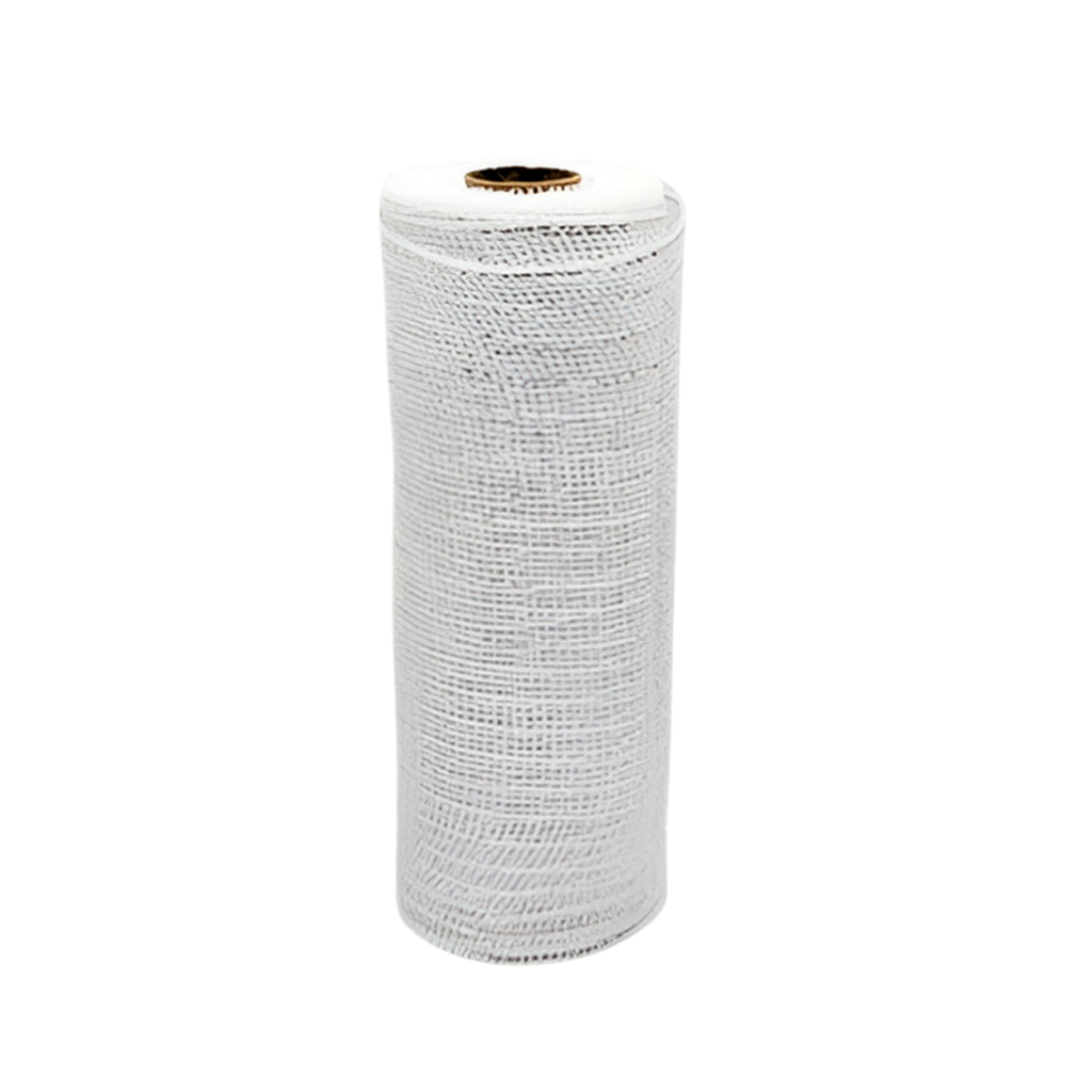 Cinta navideña 25cmx10yd cd3492 blanco/dorado/plateado
