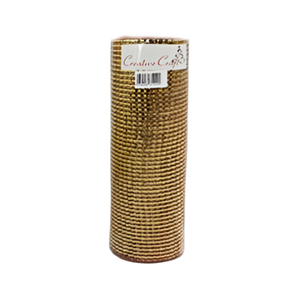 Cinta navideña 25cmx9yd 1716 dorado metalico