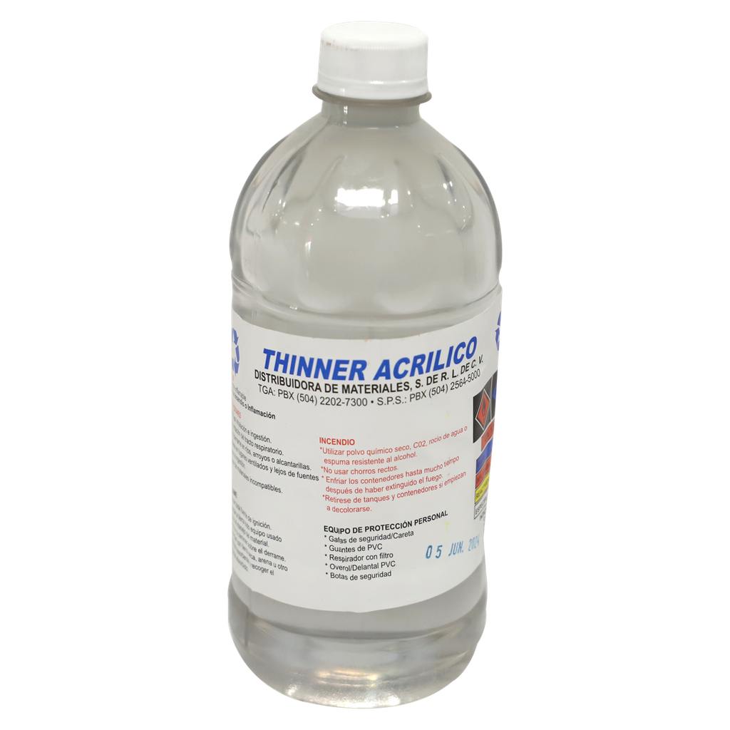 Thinner bote plastico para acrilico 1-litro sherwin williams r20n203